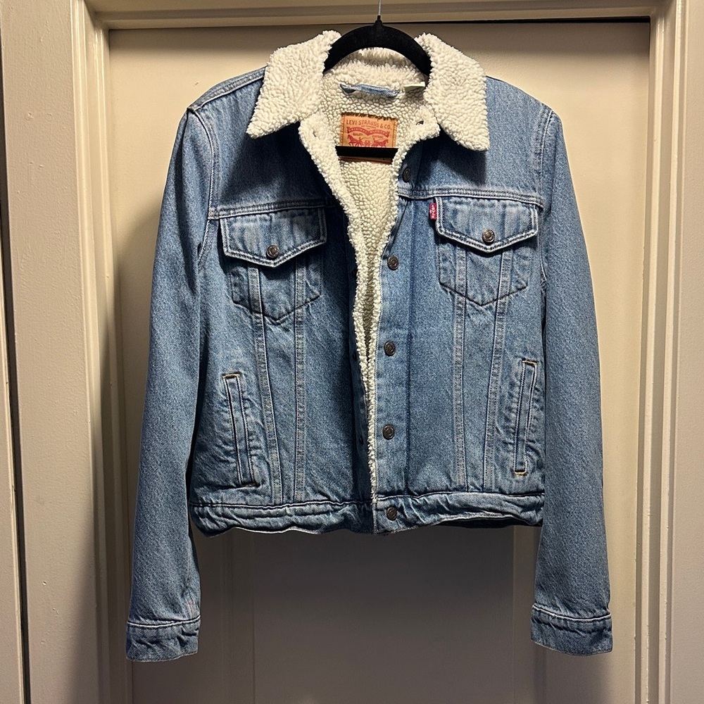 Levi's Light Blue Denim Jacket with Sherpa Lining